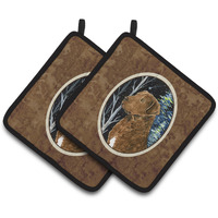 "Caroline's Treasures Starry Night Chesapeake Bay Retriever Pair of Pot Holders SS8411PTHD, 7.5HX7.5W, Multicolor"