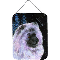"Caroline's Treasures SS8412DS1216 Starry Night Keeshond Aluminium Metal Wall or Door Hanging Prints, 16"" x 12"", Multicolor"