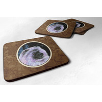 "Caroline's Treasures SS8412FC Starry Night Keeshond Foam Coasters Set of 4 (Set of 4), 3.5"" H x 3.5"" W, Multicolor"