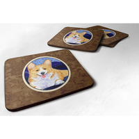 "Caroline's Treasures SS8414FC Corgi Foam Coasters (Set of 4), 3.5"" H x 3.5"" W, Multicolor"