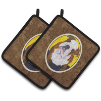 "Caroline's Treasures English Bulldog Pair of Pot Holders SS8415PTHD, 7.5HX7.5W, Multicolor"