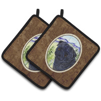 "Caroline's Treasures Pug Pair of Pot Holders SS8420PTHD, 7.5HX7.5W, Multicolor"