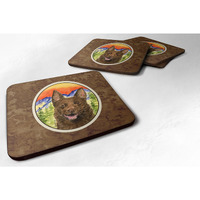 "Caroline's Treasures SS8422FC Australian Kelpie Foam Coasters (Set of 4), 3.5"" H x 3.5"" W, Multicolor"