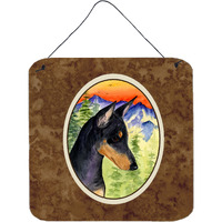 "Caroline's Treasures SS8425DS66 Manchester Terrier Aluminum Metal Wall or Door Hanging Prints, 6 x 6"", Multicolor"
