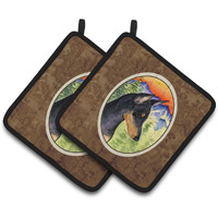 "Caroline's Treasures Manchester Terrier Pair of Pot Holders SS8425PTHD, 7.5HX7.5W, Multicolor"