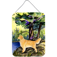 "Caroline's Treasures SS8426DS1216 Golden Retriever Aluminium Metal Wall or Door Hanging Prints, 16"" x 12"", Multicolor"