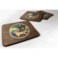 "Caroline's Treasures SS8426FC Golden Retriever Foam Coasters (Set of 4), 3.5"" H x 3.5"" W, Multicolor"