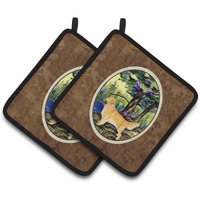 "Caroline's Treasures Golden Retriever Pair of Pot Holders SS8426PTHD, 7.5HX7.5W, Multicolor"