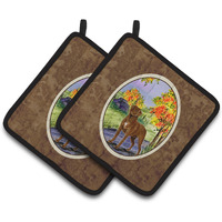 "Caroline's Treasures Chesapeake Bay Retriever Pair of Pot Holders SS8427PTHD, 7.5HX7.5W, Multicolor"