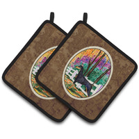 "Caroline's Treasures Doberman Pair of Pot Holders SS8428PTHD, 7.5HX7.5W, Multicolor"