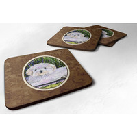 "Caroline's Treasures SS8430FC Coton de Tulear Foam Coasters (Set of 4), 3.5"" H x 3.5"" W, Multicolor"
