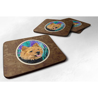 "Caroline's Treasures SS8431FC Norwich Terrier Foam Coasters (Set of 4), 3.5"" H x 3.5"" W, Multicolor"