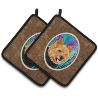"Caroline's Treasures Norwich Terrier Pair of Pot Holders SS8431PTHD, 7.5HX7.5W, Multicolor"
