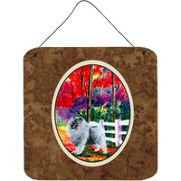 "Caroline's Treasures SS8432DS66 Keeshond Aluminum Metal Wall or Door Hanging Prints, 6 x 6"", Multicolor"