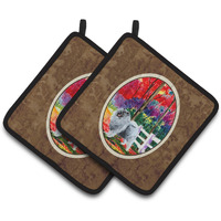 "Caroline's Treasures Keeshond Pair of Pot Holders SS8432PTHD, 7.5HX7.5W, Multicolor"
