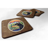 "Caroline's Treasures SS8433FC Manchester Terrier Foam Coasters (Set of 4), 3.5"" H x 3.5"" W, Multicolor"
