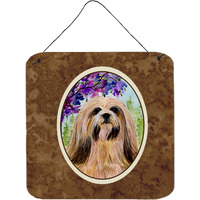 "Caroline's Treasures SS8436DS66 Lhasa Apso Aluminum Metal Wall or Door Hanging Prints, 6 x 6"", Multicolor"