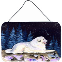 "Caroline's Treasures Starry Night Great Pyrenees Indoor Aluminum Metal Wall or Door Hanging Prints, 8 x 12"", Multicolor"