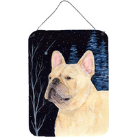 "Caroline's Treasures Starry Night French Bulldog Aluminium Metal Door Hanging Prints wall-decor, 16"" x 12"", Multicolor"