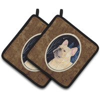 "Caroline's Treasures Starry Night French Bulldog Pair of Pot Holders SS8441PTHD, 7.5HX7.5W, Multicolor"