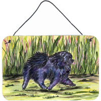 "Caroline's Treasures SS8444DS812 Pomeranian Indoor Aluminum Metal Wall or Door Hanging Prints, 8 x 12"", Multicolor"