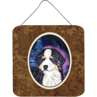 "Caroline's Treasures SS8446DS66 Starry Night Bernese Mountain Dog Aluminum Metal Wall or Door Hanging Prints, 6 x 6"", Multicolor"