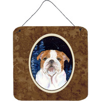 "Caroline's Treasures SS8447DS66 Starry Night English Bulldog Aluminum Metal Wall or Door Hanging Prints, 6 x 6"", Multicolor"