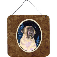 "Caroline's Treasures SS8448DS66 Starry Night Mastiff Aluminum Metal Wall or Door Hanging Prints, 6 x 6"", Multicolor"