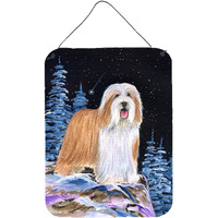 "Caroline's Treasures SS8451DS1216 Starry Night Bearded Collie Aluminium Metal Wall or Door Hanging Prints, 16"" x 12"", Multicolor"