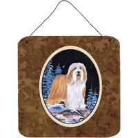 "Caroline's Treasures SS8451DS66 Starry Night Bearded Collie Aluminum Metal Wall or Door Hanging Prints, 6 x 6"", Multicolor"
