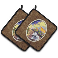 "Caroline's Treasures Keeshond Pair of Pot Holders SS8452PTHD, 7.5HX7.5W, Multicolor"