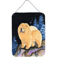 "Caroline's Treasures SS8454DS1216 Starry Night Chow Chow Aluminium Metal Wall or Door Hanging Prints, 16"" x 12"", Multicolor"