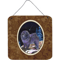 "Caroline's Treasures SS8456DS66 Starry Night Chow Chow Aluminum Metal Wall or Door Hanging Prints, 6 x 6"", Multicolor"