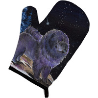 "Caroline's Treasures SS8456OVMT Starry Night Chow Oven Mitt, 12"" by 8.5"", Multicolor"