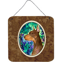 "Caroline's Treasures SS8457DS66 Doberman Aluminum Metal Wall or Door Hanging Prints, 6 x 6"", Multicolor"