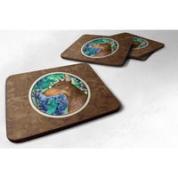 "Caroline's Treasures SS8457FC Doberman Foam Coasters (Set of 4), 3.5"" H x 3.5"" W, Multicolor"