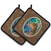 "Caroline's Treasures Doberman Pair of Pot Holders SS8457PTHD, 7.5HX7.5W, Multicolor"