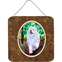 "Caroline's Treasures SS8458DS66 Samoyed Aluminum Metal Wall or Door Hanging Prints, 6 x 6"", Multicolor"