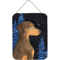 "Caroline's Treasures Starry Night Doberman Aluminium Metal Wall or Door Hanging Prints, 16"" x 12"", Multicolor"