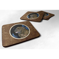 "Caroline's Treasures SS8463FC Starry Night Mastiff Foam Coasters Set of 4 (Set of 4), 3.5"" H x 3.5"" W, Multicolor"