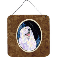 "Caroline's Treasures SS8466DS66 Starry Night Great Pyrenees Aluminum Metal Wall or Door Hanging Prints, 6 x 6"", Multicolor"