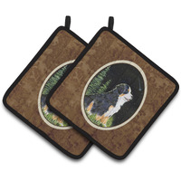 "Caroline's Treasures Starry Night Bernese Mountain Dog Pair of Pot Holders SS8468PTHD, 7.5HX7.5W, Multicolor"