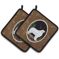 "Caroline's Treasures Starry Night Great Pyrenees Pair of Pot Holders SS8471PTHD, 7.5HX7.5W, Multicolor"