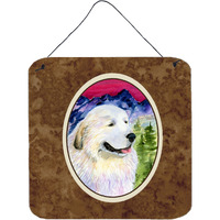 "Caroline's Treasures SS8473DS66 Great Pyrenees Aluminum Metal Wall or Door Hanging Prints, 6 x 6"", Multicolor"