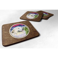 "Caroline's Treasures SS8473FC Great Pyrenees Foam Coasters (Set of 4), 3.5"" H x 3.5"" W, Multicolor"