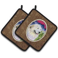 "Caroline's Treasures Great Pyrenees Pair of Pot Holders SS8473PTHD, 7.5HX7.5W, Multicolor"
