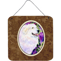 "Caroline's Treasures SS8474DS66 Great Pyrenees Aluminum Metal Wall or Door Hanging Prints, 6 x 6"", Multicolor"