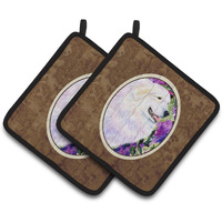 "Caroline's Treasures Great Pyrenees Pair of Pot Holders SS8474PTHD, 7.5HX7.5W, Multicolor"