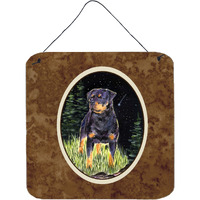 "Caroline's Treasures Starry Night Rottweiler Aluminum Metal Wall or Door Hanging Prints, 6 x 6"", Multicolor"