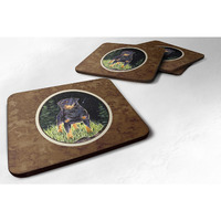 "Caroline's Treasures SS8475FC Starry Night Rottweiler Foam Coasters Set of 4 (Set of 4), 3.5"" H x 3.5"" W, Multicolor"